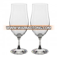 425ml /14oz Custom Logo Service Shiny Crystal Stem Wheat Beer Glass Water Goblet