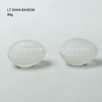 90g frosted egg shape mini adorable Glass Candle Holder