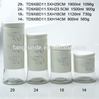 selectable size elephant shape Glass Wrapped Jar with white lid