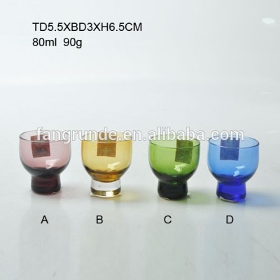 COLORED SMALL VOLUME REMARKABLE SHAPED GLASS CUP