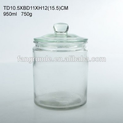 VERY GOOD COMMENDABLE WITH GLASS LID GLASS JAR